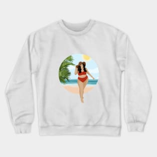 Beach Girl 4, Summertime illustration Crewneck Sweatshirt